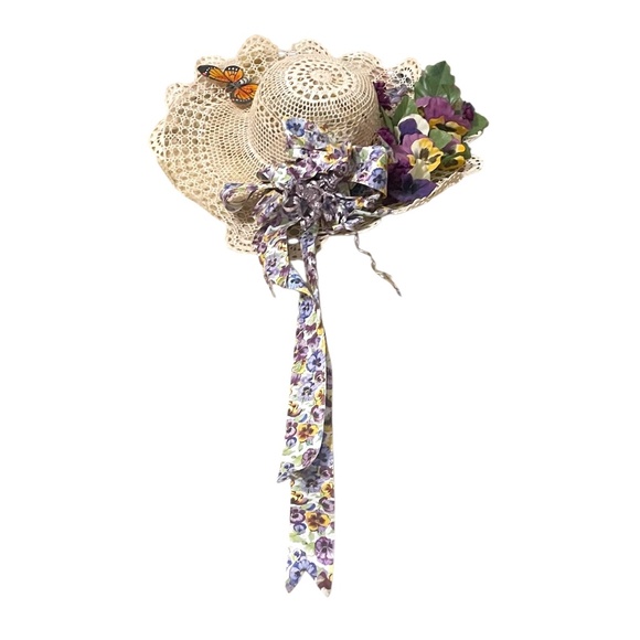 Vintage Crochet Doily Floral Hat - Picture 1 of 10